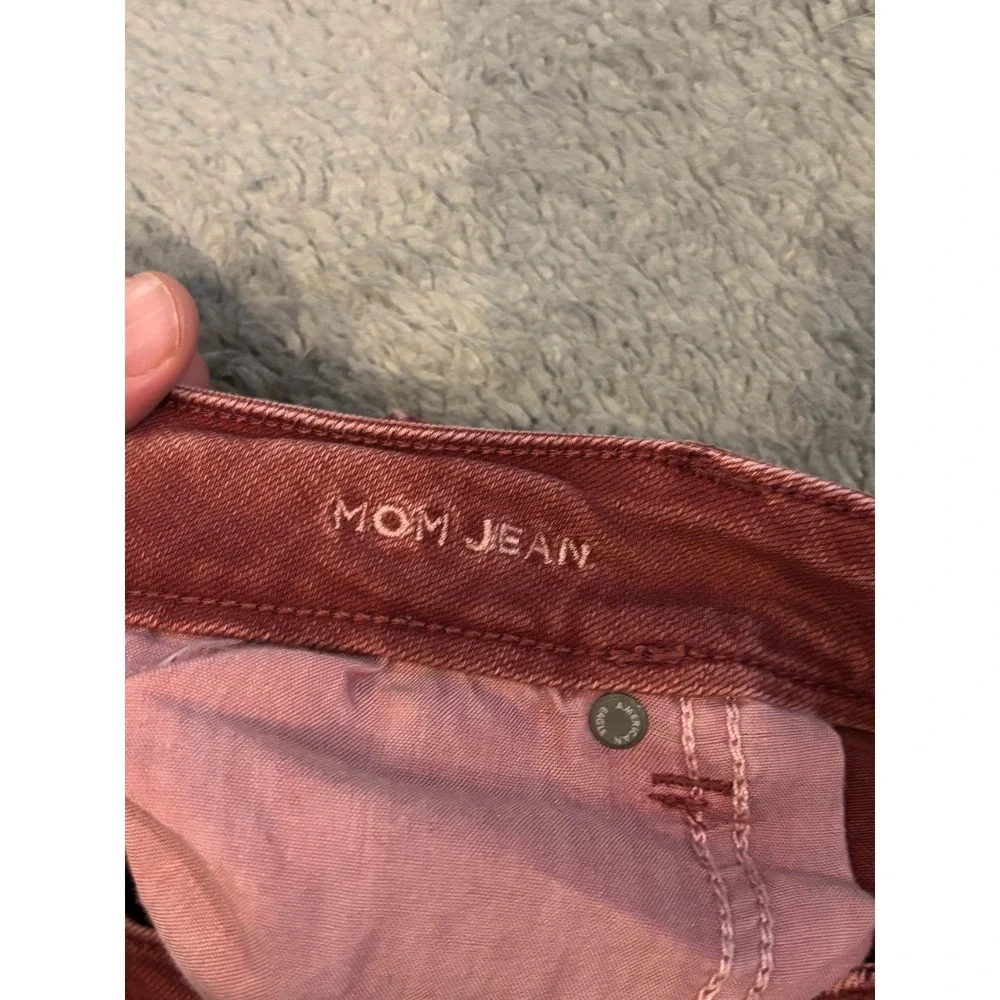 American Eagle Jeans Womens 14L Red Denim Mom Stretch Pants Casual 90s Baggy